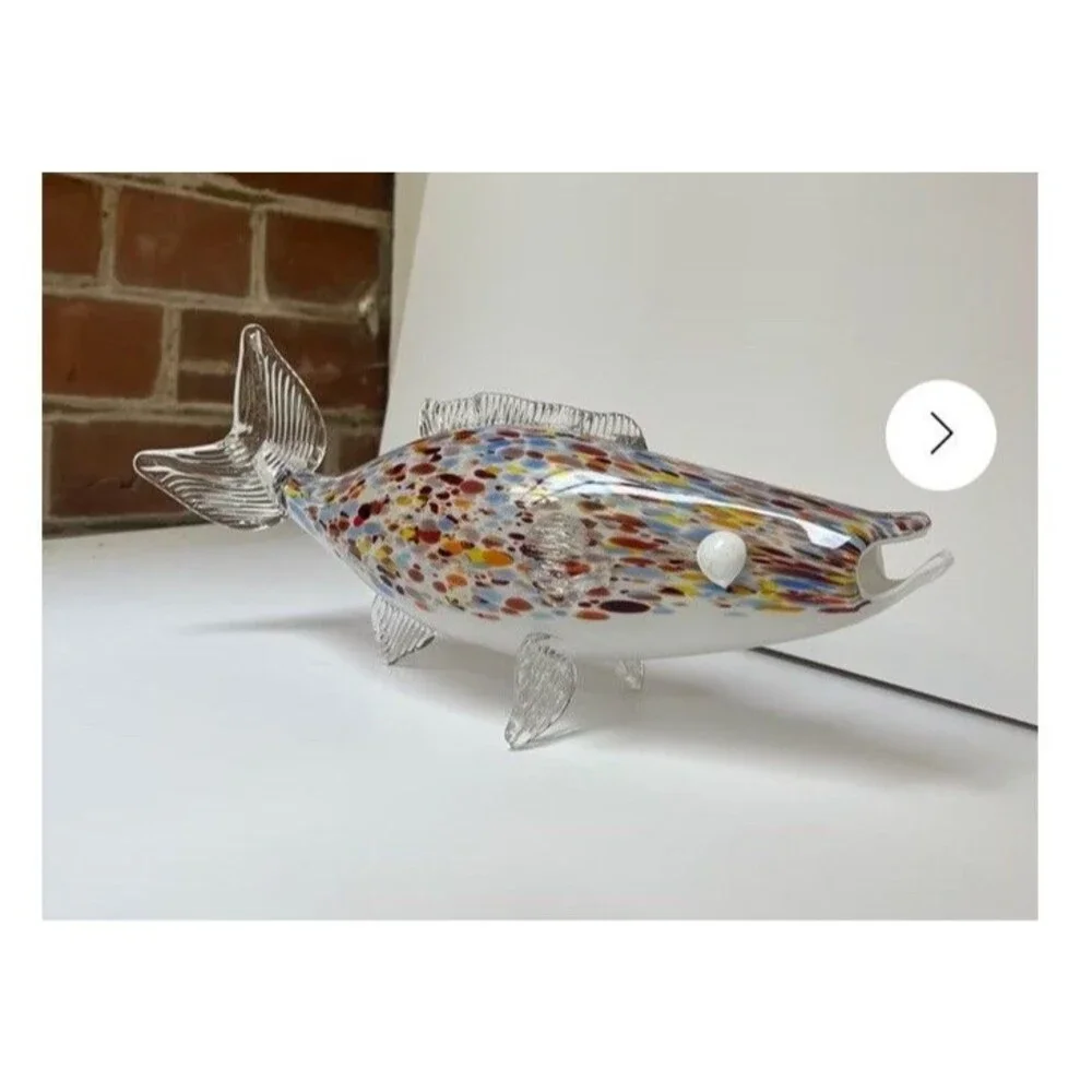 Art Glass Fish Beautiful Colorful Decor Hand Blown